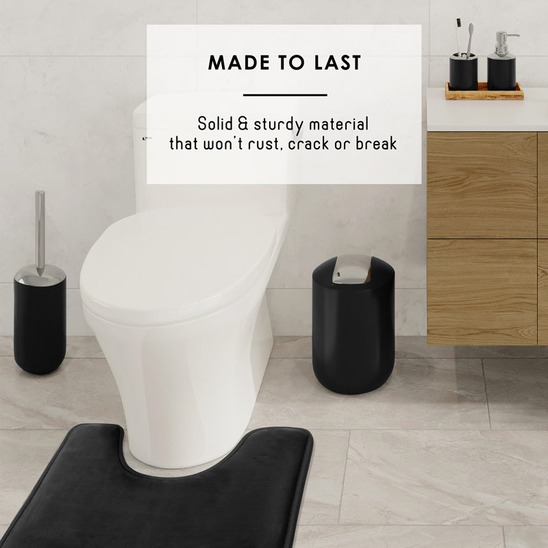 Black and White 20-Piece Bathroom Accessory Set with Shower Curtain