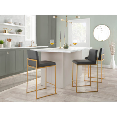 Ernestine High Back Faux Leather Bar & Counter Stool