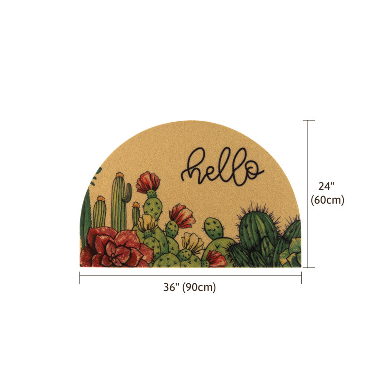 Paillasson demi-cercle Coir, l 23,62 po x L 35,43 po