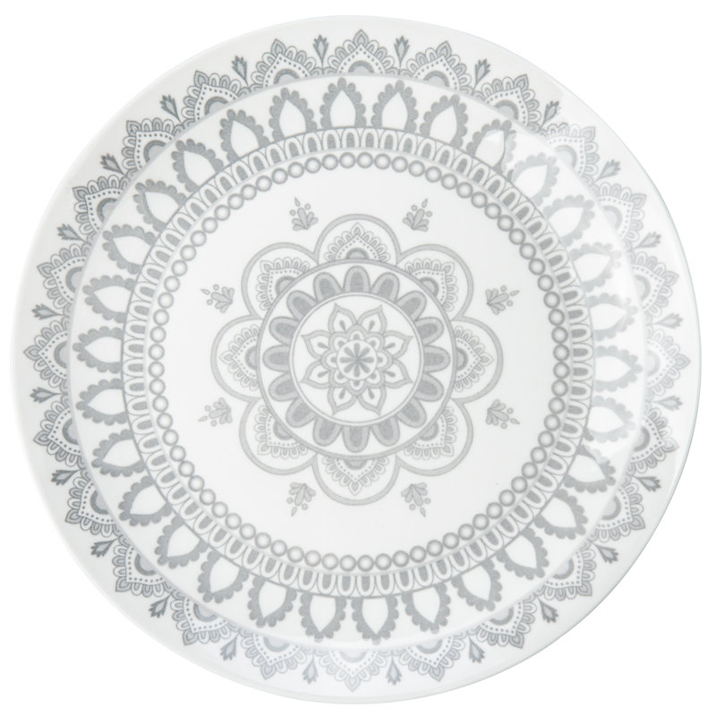 Gray and White Ceramic 20-Piece Dinnerware Set for 4