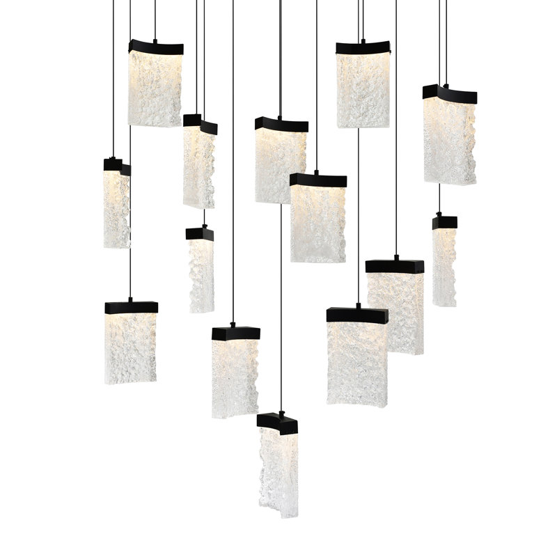 Braxten 14 - Light Dimmable LED Square Chandelier, Black