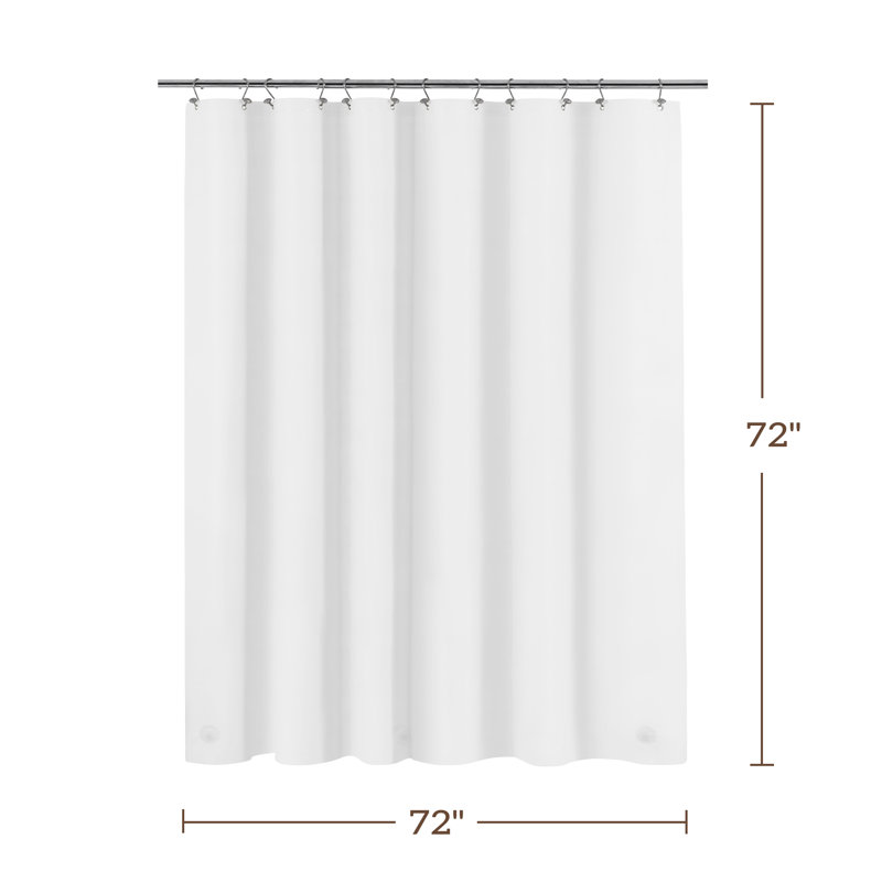Doublure de rideau de douche imperméable légère en PEVA, H 72 po x l 72 po, Blanc