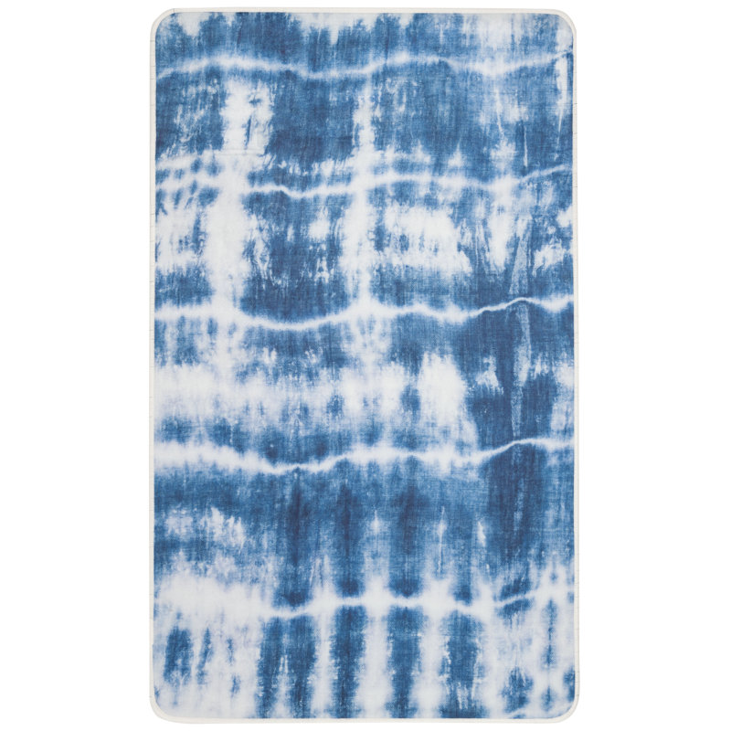 Tapis ivoire / bleu Brandt, Rectangle 3 pi x 5 pi