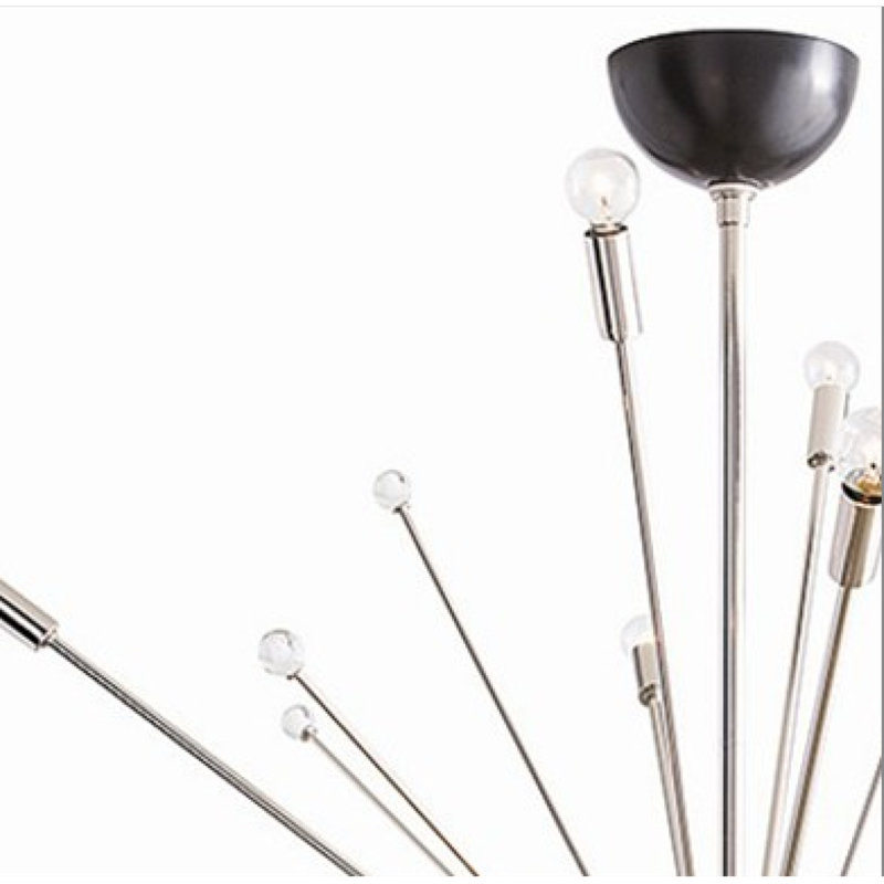 Lustre suspendu Spoutnik Imogène, Argent antique, H 41 po x l 36 po x P 36 po