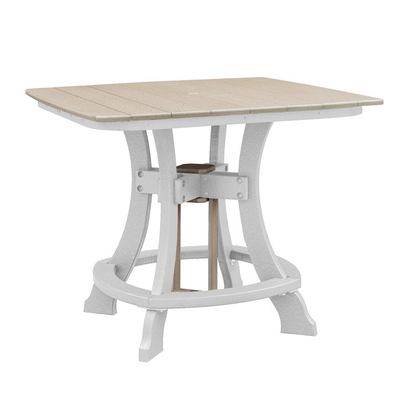 Kohatk Square Outdoor Dining Table With Umbrella Hole , 44'' in. W 44'' in. D, Brown/Gray