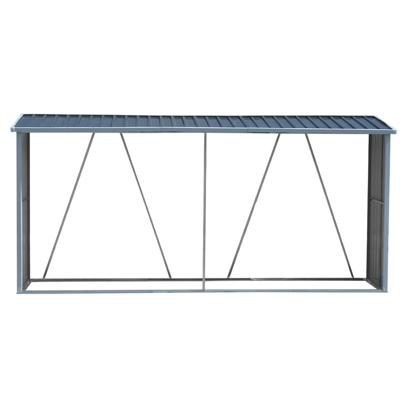 Ataja 11ft. W x 3ft. D Metal Log Store, Black/White