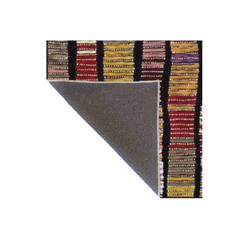 Multi Color Geometric Pattern Vintage Decorative Machine Washable Area Rug, Square 3'3"