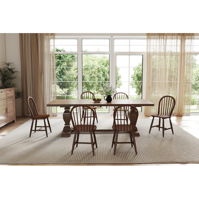 Chaises de salle à manger en bois massif avec dossier à lattes, chaise d'appoint de style campagnard pour Ktichen / salle à manger