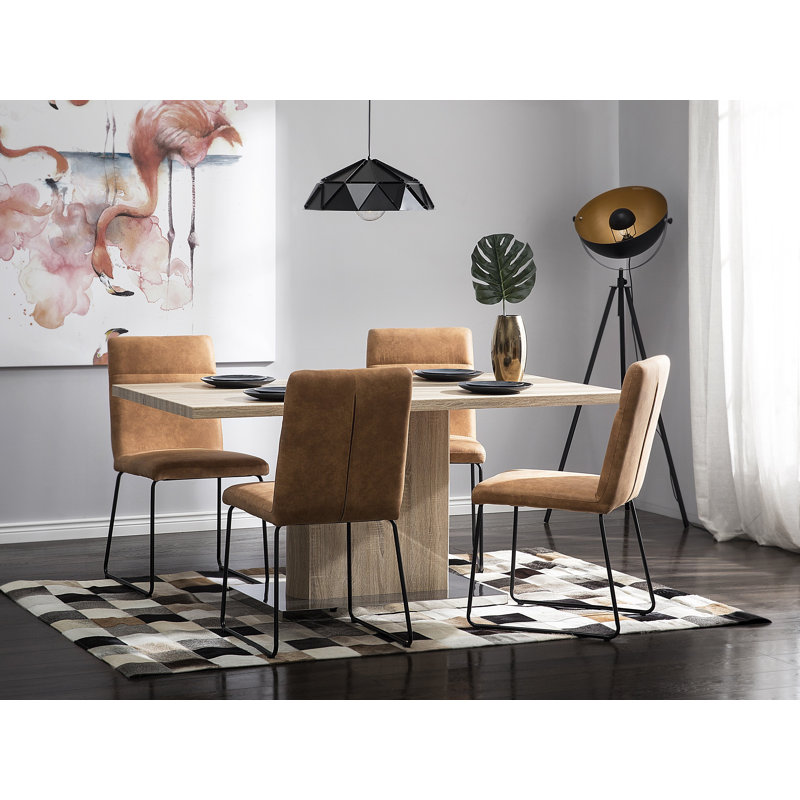 Emiliano Chequered Leather Hand Woven Area Rug, Rectangle 160 x 230cm