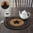 Farmhouse Star Jute / Sisal Agate Ceramic Jute Leather Crystal Circle Round 1 Piece Trivet Set