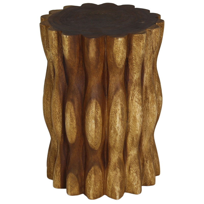 Table de bout en souche d’arbre en bois massif