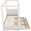 Lit plateforme simple avec auvent, lit gigogne et compartiments de rangement, lit à baldaquin tapissier beige