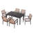 6 - Person Rectangular Iron Dining Set with Cushions