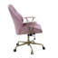 Chaise de bureau Hamilton en cuir fleur rose