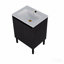 Meuble-lavabo de 24 po avec lavabo, structure autoportante pour la stabilité, portes à fermeture douce pour un fonctionnement silencieux, finition en chêne élégant pour une esthétique moderne (lavabo blanc)