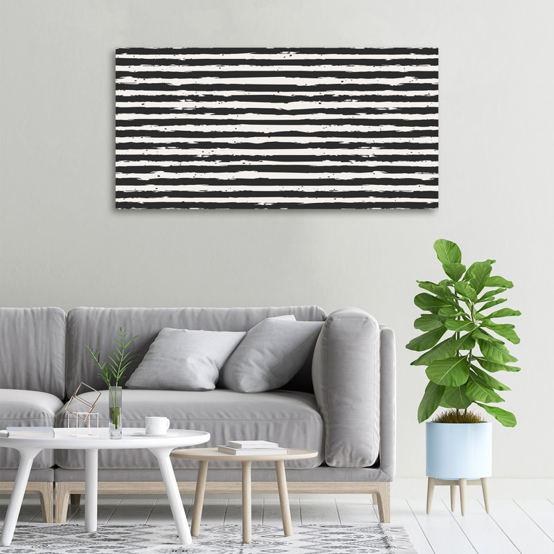 Black And White Stripes - No Frame Print on Canvas