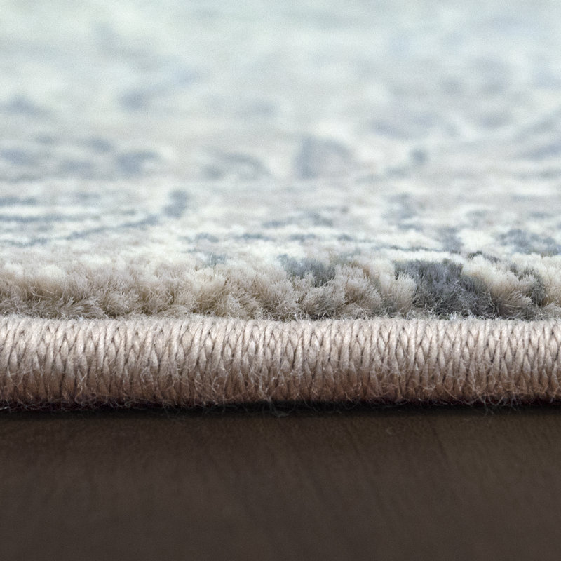 Tapis oriental argenté / gris Attell, Rond 5 pi 3 po