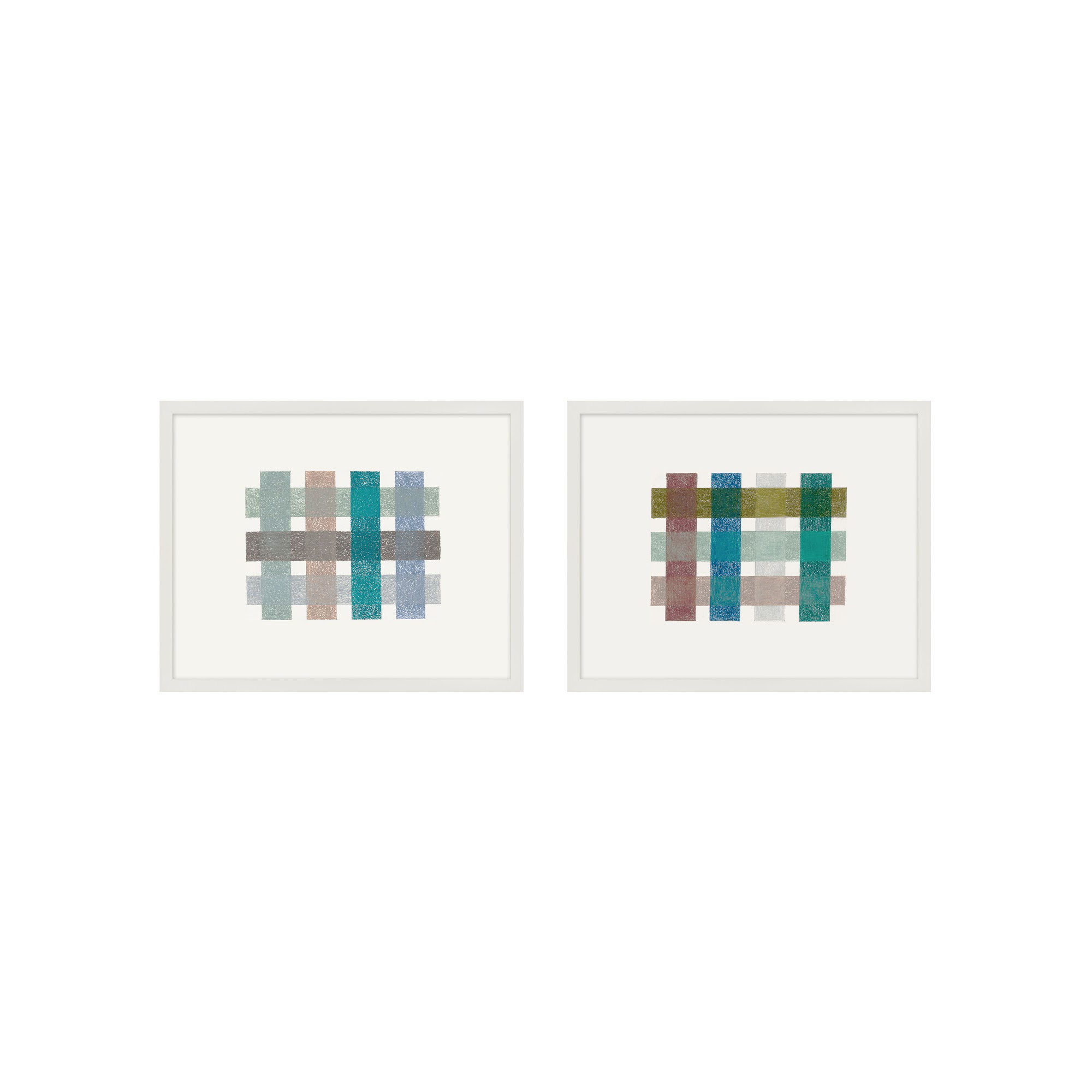 Gridlock Horizontal by Beth James, 24'' H x 60'' W x 1.25'' D, White Framed