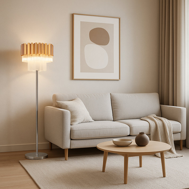Abrahms 160cm Polished Chrome Traditional Floor Lamp