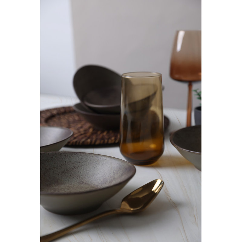 Latitude Run Annsleigh 100% CERAMIC STONEWARE Salad Bowl, Brown