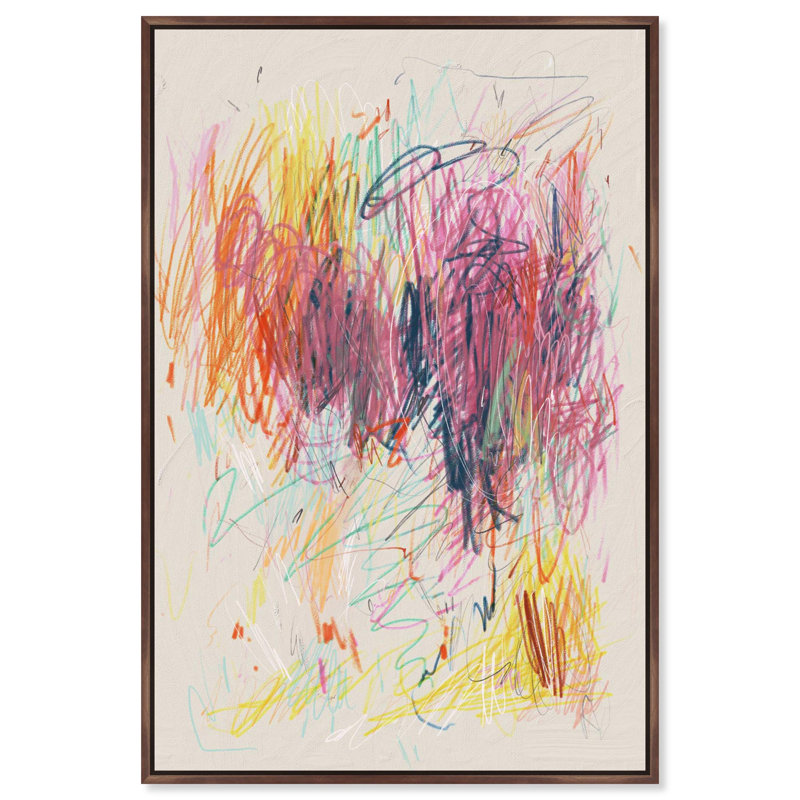 Oliver Gal Love Letter Abstract - Heavy Gel Top Coat Framed Canvas Art, Brown, 46" H x 31" W