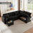 105.5’’ Wide U-Shaped Sleeper Sectional Pullout Sofa Bed With Storage Space-109702961