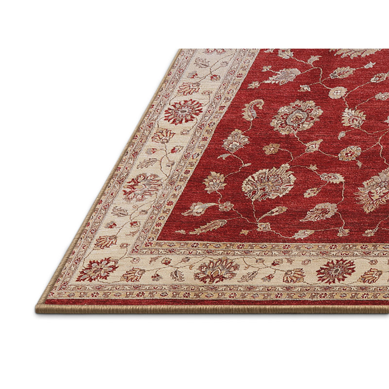 Tapis beige / rouge Swavi, Rectangle 6 pi x 9 pi