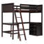 Lit mezzanine simple avec bureau intégré et tablettes de rangement-756725377