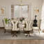 Ensemble de chaises de salle à manger en chenille Glam blanc avec pieds en X en bronze brossé