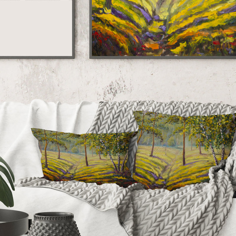 Housse et insert de coussin rectangulaire Pine Trees and Bushes in the Forest II
