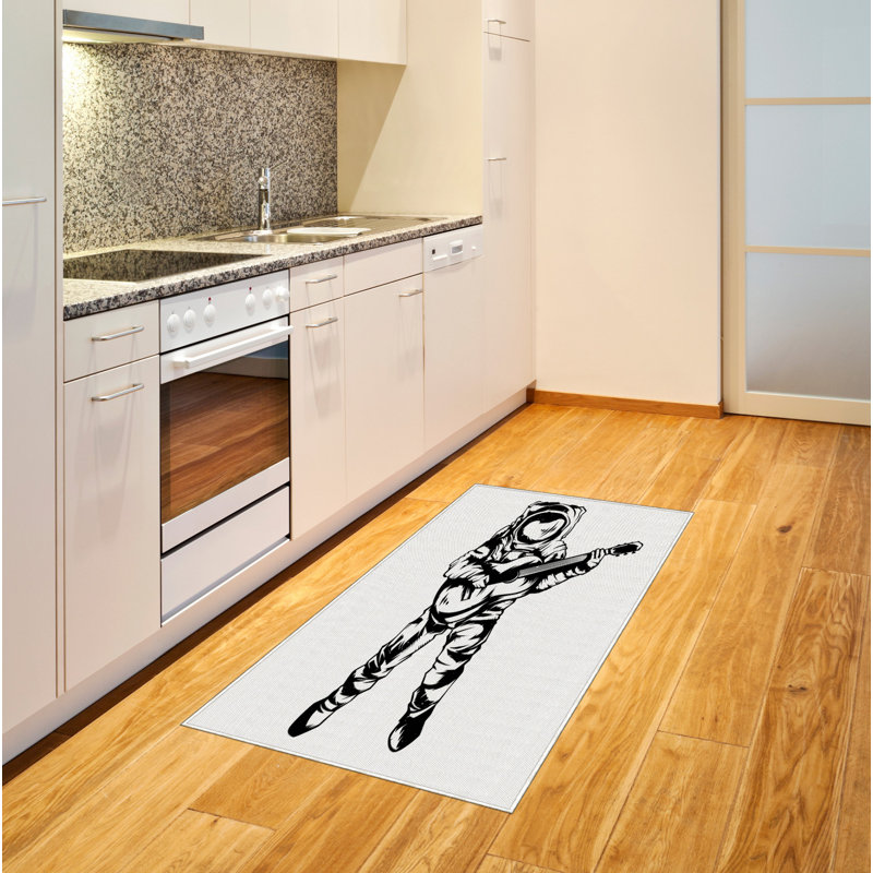 Astronaut High Density Long Fiber Poly Threads Decorative Area Rug Carpet, Rectangle 4' x 5'8"