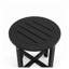 Table de bout d'extérieur en PEHD noir, table de bout carrée compacte 15,94 po