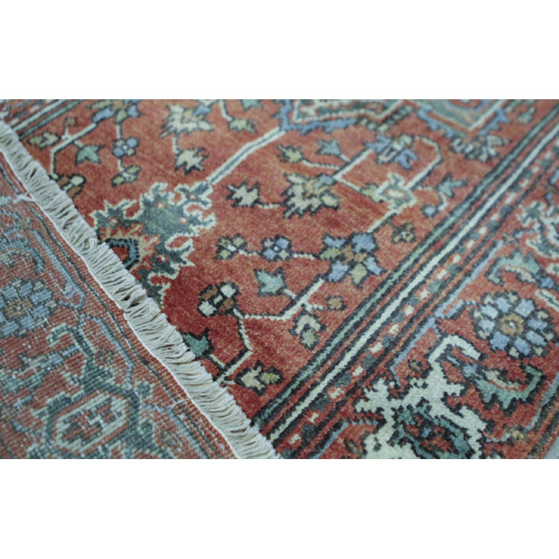 Hand-Knotted High-Quality Red and Red Runner