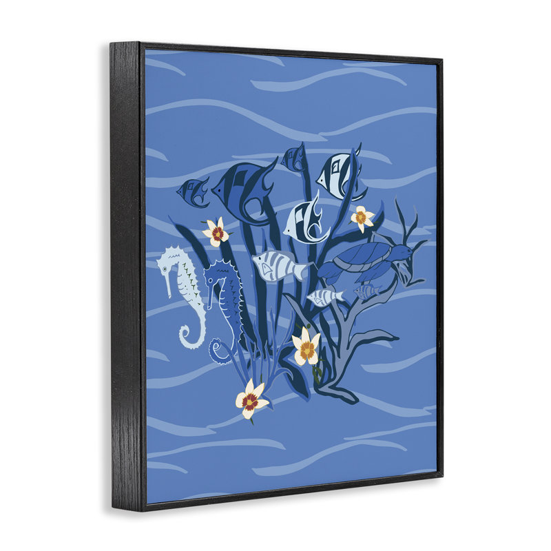  Art sous giclée bleue sous giclée par Michelle Ingari Designs, H 30 po x l 24 po, Giclée encadrée noir minuit