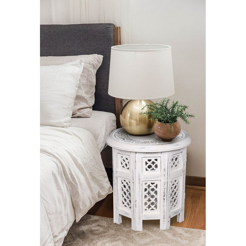 Abbeyville Frame End Table, 38cm H x 38cm W x 38cm D, White