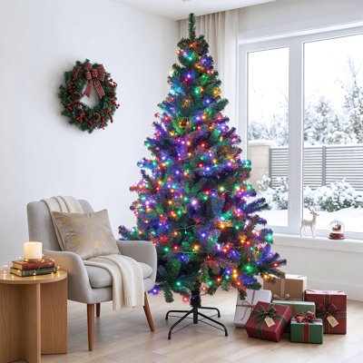Arbre de Noël artificiel 6 pi avec 400 lumières DEL multicolores