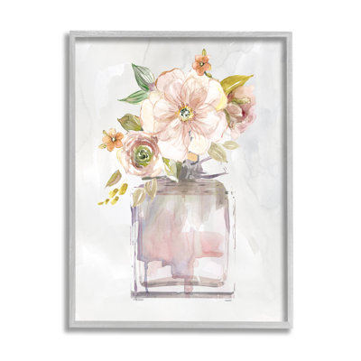 «Charmant Cottage Florals in Fashion Parfum Bottle» par Carol Robinson - peinture sur toile