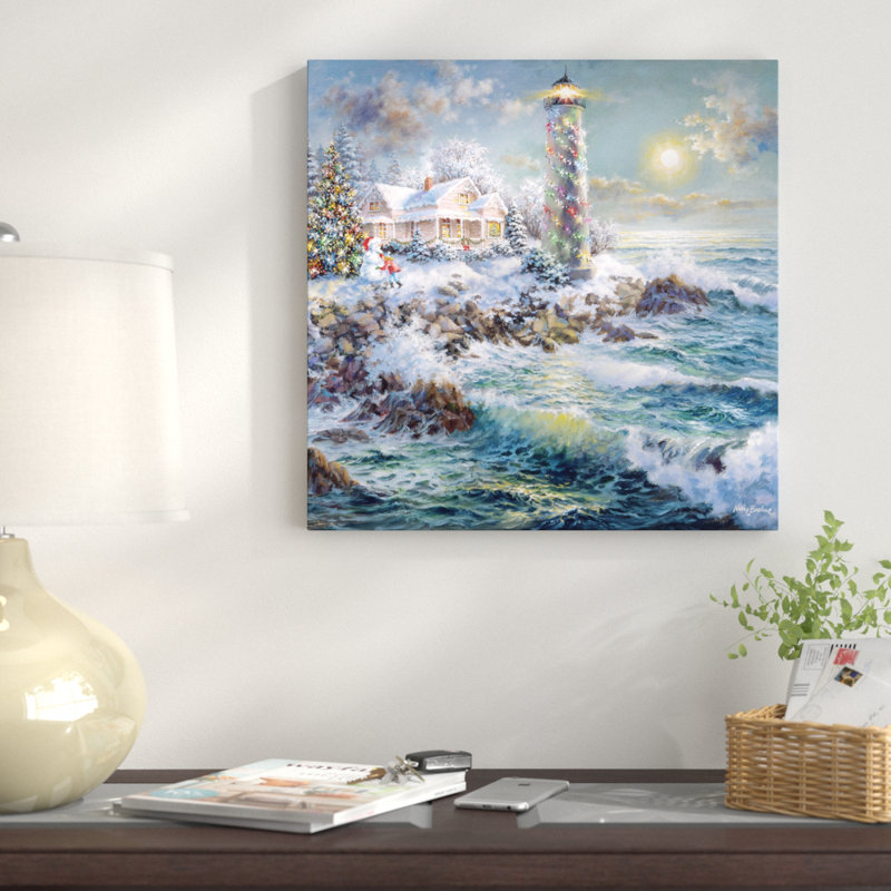 «Lighthouse Merriment» par Nicky Boehme, reproduction sur toile tendue sur châssis, H 48 po x l 48 po x P 1,5 po