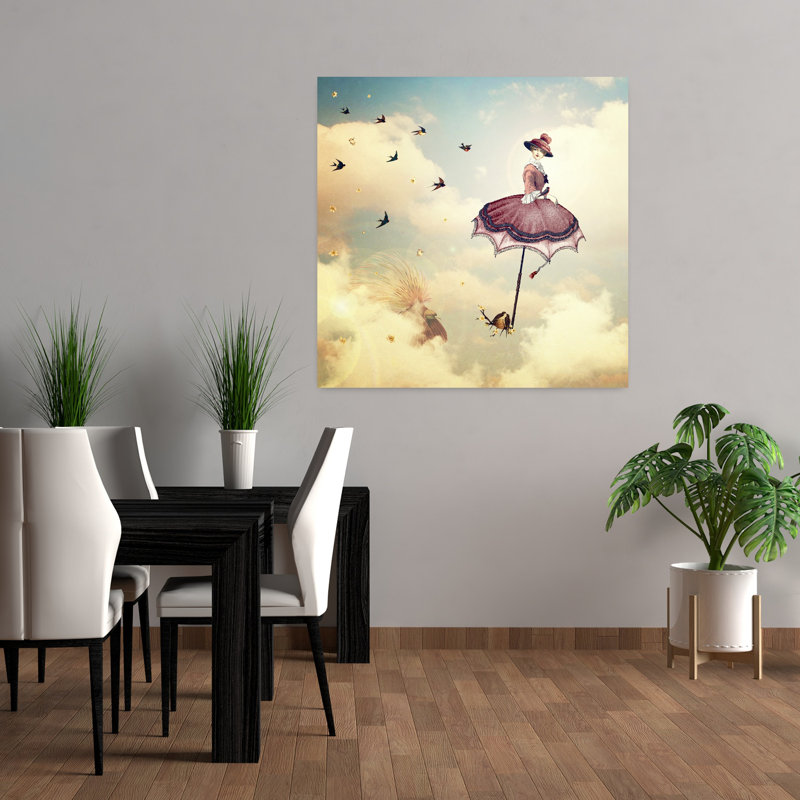 Un autre type de Mary Poppins, art urbain contemporain abstrait, H 36 po x l 36 po