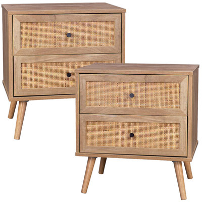 50 cm W Wicker / Rattan Bedside Table
