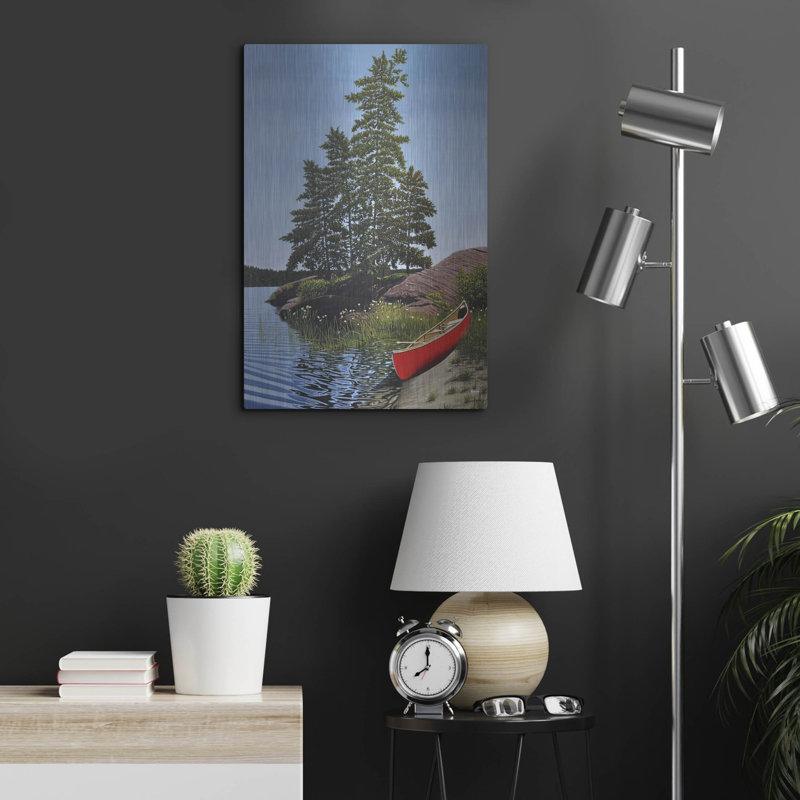  «Georgian Beached Canoe» par Kenneth M Kirsch, art mural en métal, 16 po x 24 po, H 24 po x l 16 po