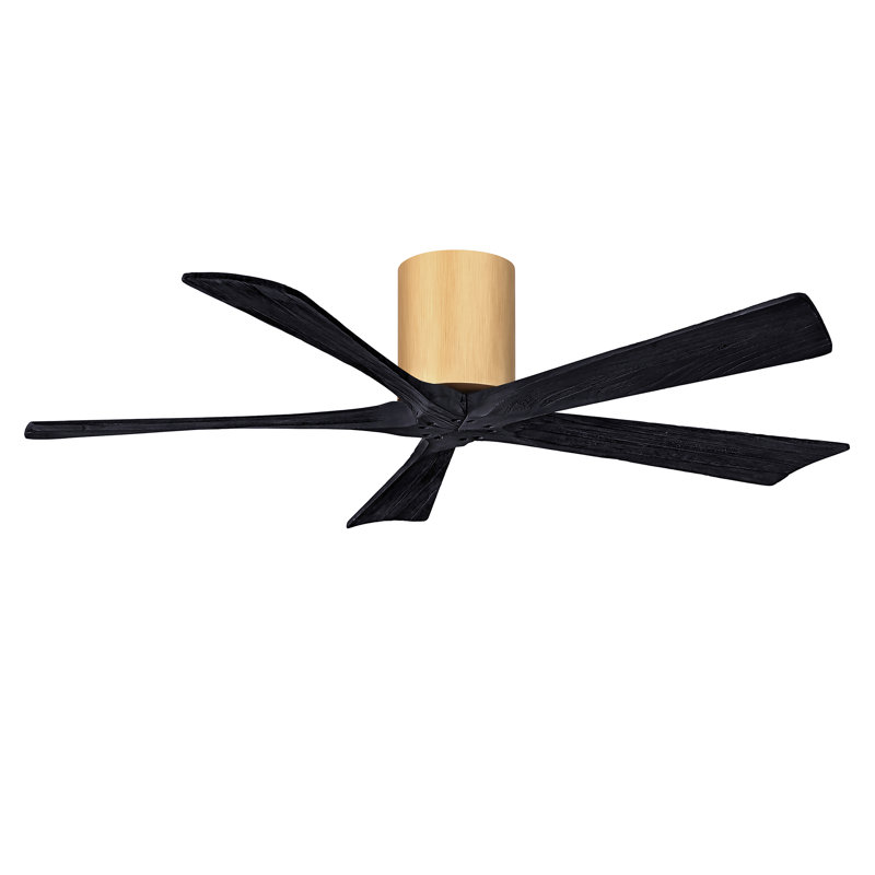 Ventilateur à pales encastré 5 pales Irene, Noir mat, 52", Naturel