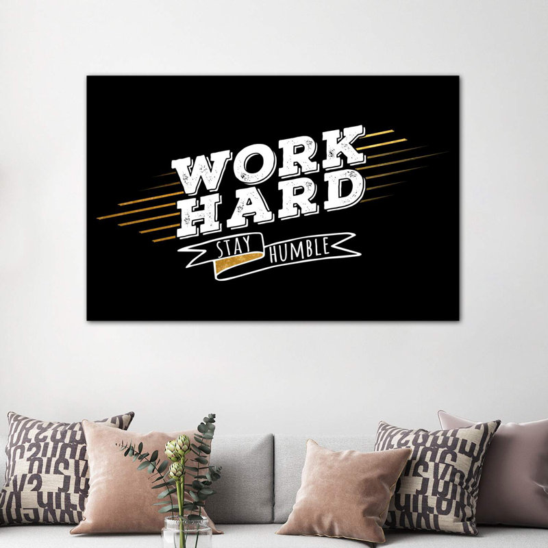 Work Hard IV par Print, Toile tendue, H 40 po x l 60 po x P 1,5 po
