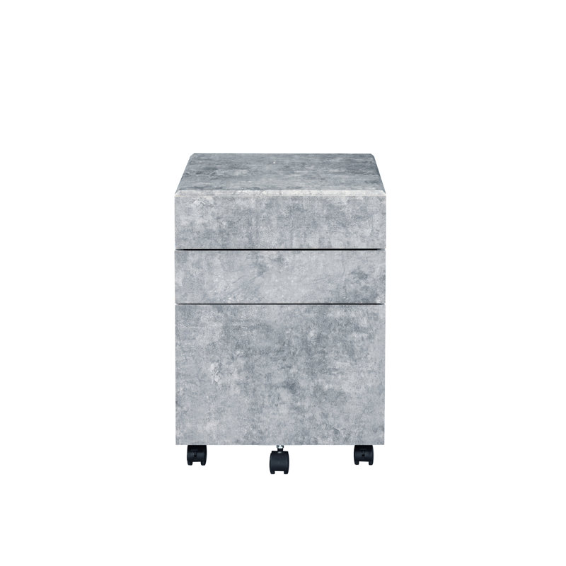 Classeur 3 pièces en faux béton et argent