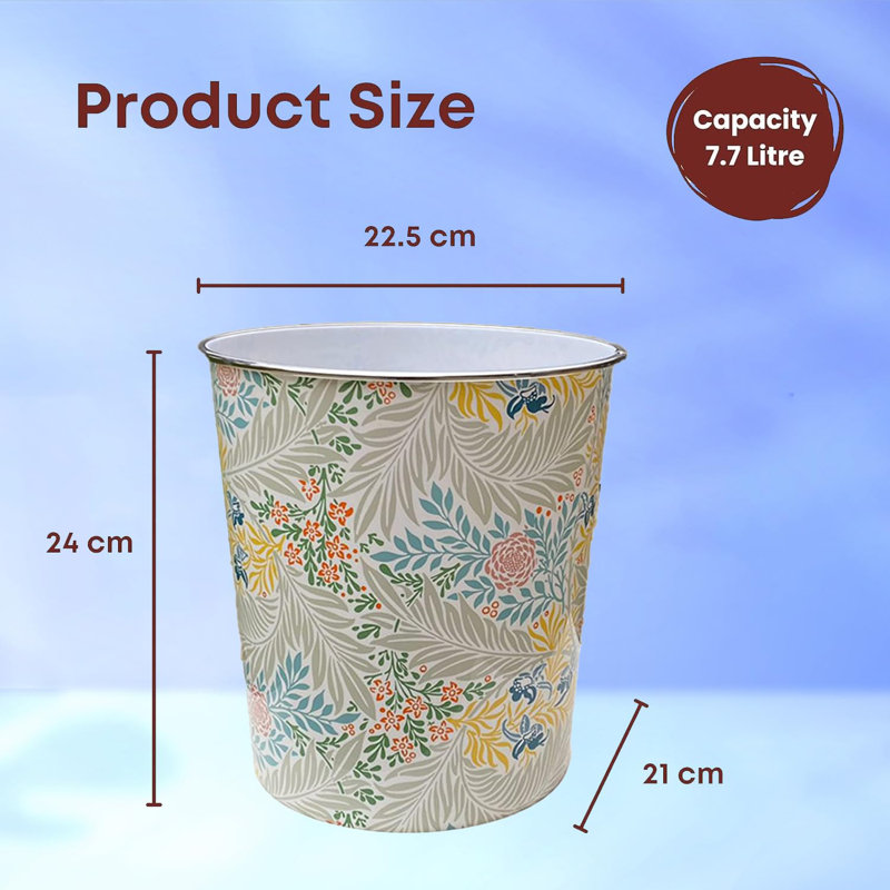 Anngelica 7.7L Waste Bin Plastic Waste Paper Basket Pack Of 2 Waste Basket Open Trash Can