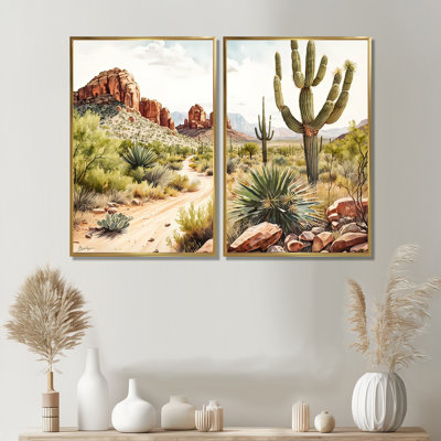 Arizona Desert Scenery II - Western Large, art mural 2 pièces