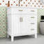 Meuble-lavabo autoportant avec lavabo en céramique, armoire de rangement à fermeture en douceur et tiroirs-1231309893