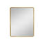 Armoire à pharmacie murale ou encastrable 20 po x 28 po en métal doré avec miroir