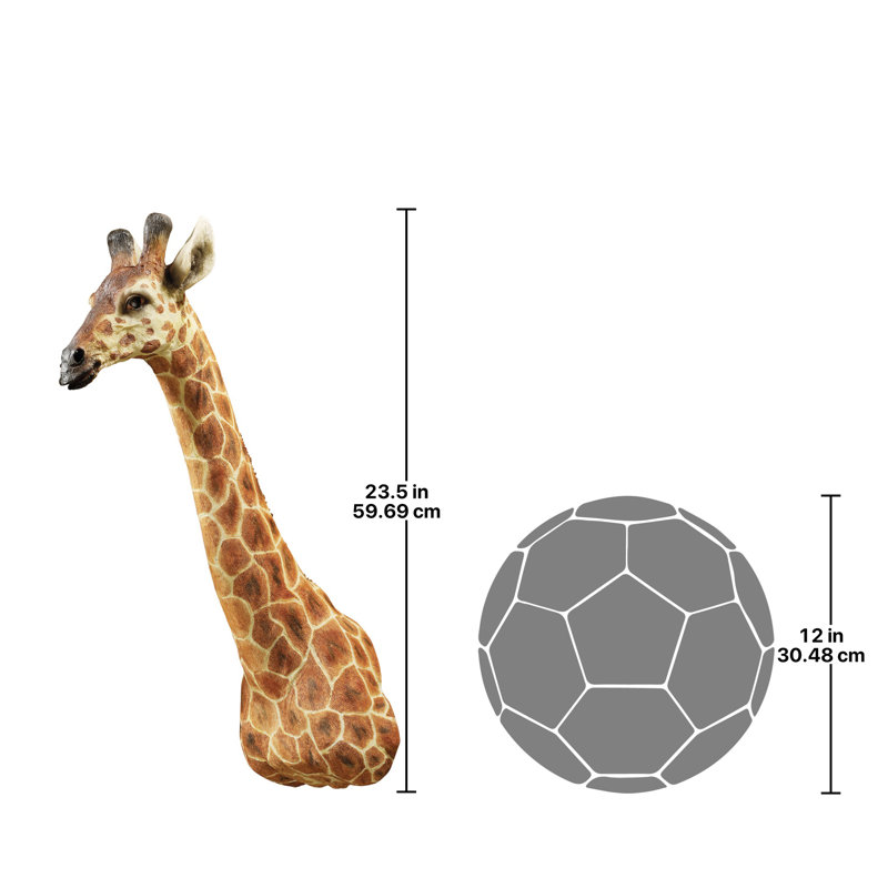 Girafe, trophée mural africain, sculpture