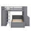 Lit mezzanine double avec lit simple attaché, étagère, bureau et garde-robe-114446969